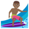 Person Surfing - Medium Black emoji on Emojione